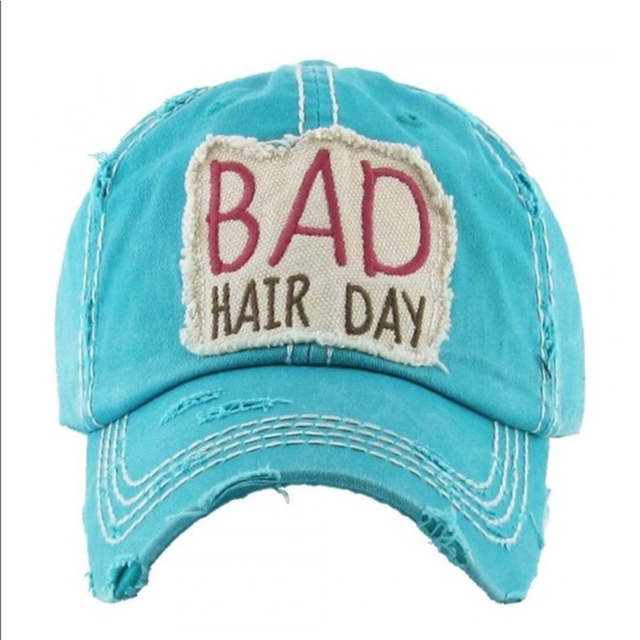 kbethos Accessories - Turquoise Bad Hair Day Vintage Baseball Cap Hat 🧢